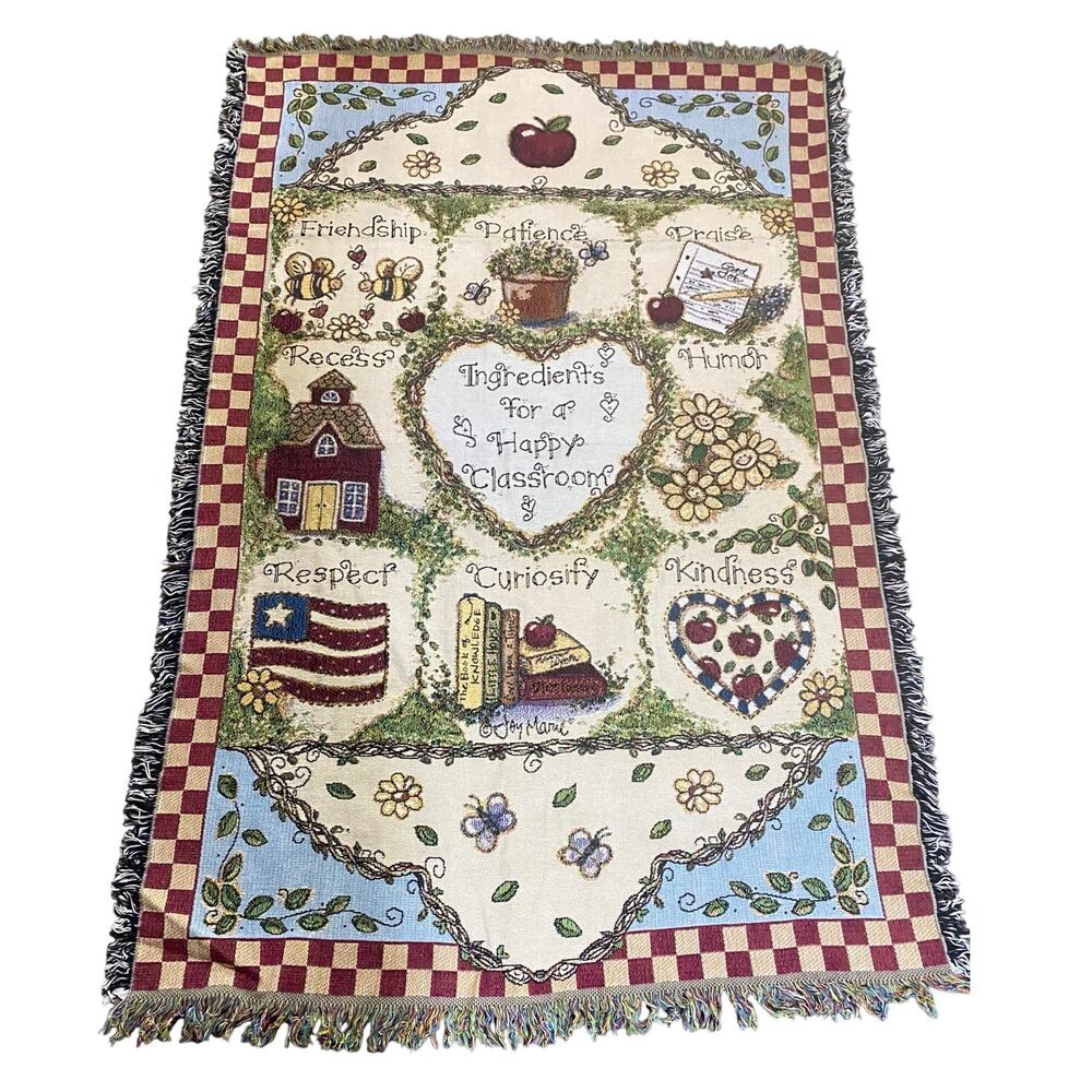 Ingredients For a Happy Classroom Throw Blanket Cotton 65" x 45" by Mohawk